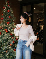 【limited price】 [BELLIDE MADE] Cookie, stripe finger hole T-shirt 