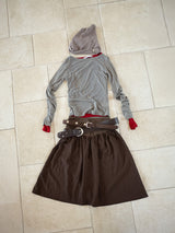 FLARE RIB SKIRT (CAHRCOAL)