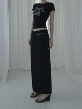 Illoque Pocket Nylon Long Skirt