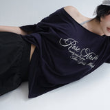 [Robbins] レタリング ワンショルダー ショートスリーブ Tシャツ 3カラー