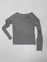 ボートネックボタンルーズフィットTシャツ