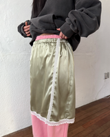 lace satin skirt 