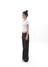 [Gerbera] Stripe bootscut slacks