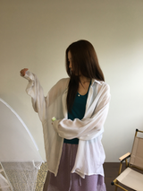 Veil silhouette sheer shirt (5color)