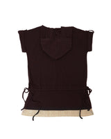 eyelet lace hood op / brown