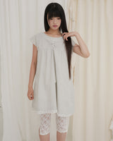 COUNTRY FLARE LINEN DRESS / BEIGE