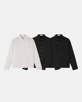 アオンベーシッククロップドシャツ