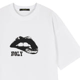 ホーリー ヴィンテージ リップス オーバーフィット 半袖Tシャツ_WHITE