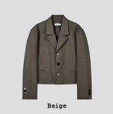 Ellier Three-Button Cropped Blazer