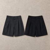 Charcoal Draped Stripe Shorts