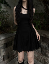 flared scarf mini dress (2color)