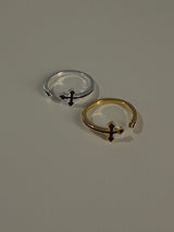 [925silver] オープンクロスリング (2color)