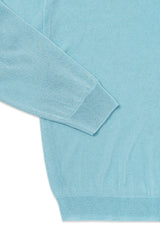 Button v-neck knit_skyblue