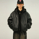 MT Hoody Leather Bomber Padding