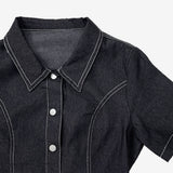 hoz ステッチデニムドレス