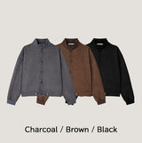 Sven Suede High-Neck Cardigan