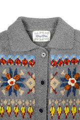 Grid Jacquard Cardigan [Gray]