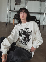 レムプリントロングスリーブTシャツ