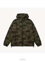 Camo Hood Zipper Jacket
