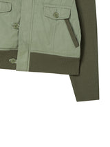 RIBBED HIGH NECK JACKET KHAKI