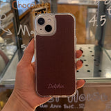 エンブロイダリーニットハードジェルケース  _ ブラウン