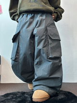 HOT HEAT 🔥 PADDING CARGO OVER UNISEX LONG PANTS🩶🖤2COLOR