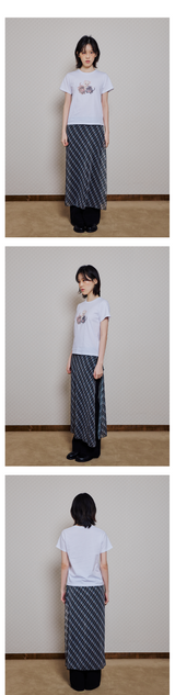 THREE BABY CATS SLIM T SHIRT - WHITE