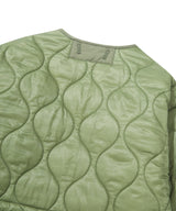 Women’s Collarless Quilted Jacket Olive
