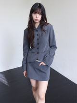クラシックパッデドミニスカート (GREY)