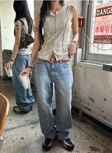 [S/S] ピグメントカッティングノースリーブトップ(3color)