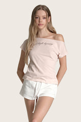 Clean-cut lettering top, Pink