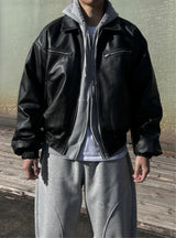 ROOM LEATHER PADDED JACKET