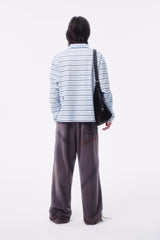 FLEECE SPRAY-DIRT CROSS LINE HEM DRAWSTRING ADJUSTABLE SWEATPANTS