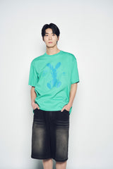 25SS POINT LOGO POCKET DENIM SHORT PANTS BLACK