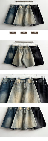 Eddy Hem Cutting Bermuda Denim Shorts