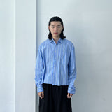 Boxy Cropped Striped Shirt