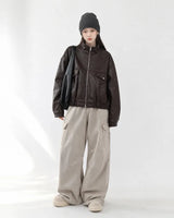 (UNISEX) Rush Crop Leather Jacket