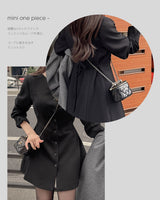 【MADE】Vネックミニワンピース