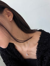 [925silver] Under line cubic earring