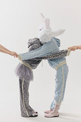 rabbit fluffy pants grey
