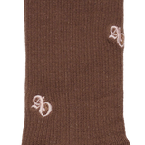25SS SMALL SYMBOL LOGO POINT SOCKS BROWN