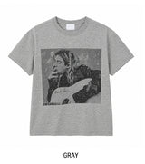 Grunge Vintage Photo Print Short Sleeve T-shirt