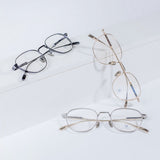 Knouun Round titanium glasses CODE. 102. B Silver N Gold