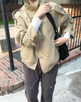 Double button short trench jacket