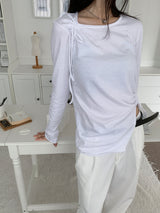Cloud Draw Deck Shirring Team Long Sleeve T-Shirt (4 Colors)