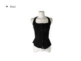 NT Button Shirring Strap Halter Sleeveless