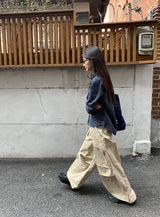 Roil Cotton Wide Cargo Pants