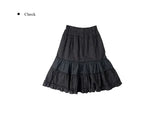 Moel Check Dot Tiered Midi Skirt