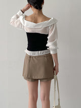 Buttery Off-Shoulder Layered Blouse