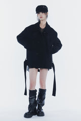 アンバーベルトダブルコート black